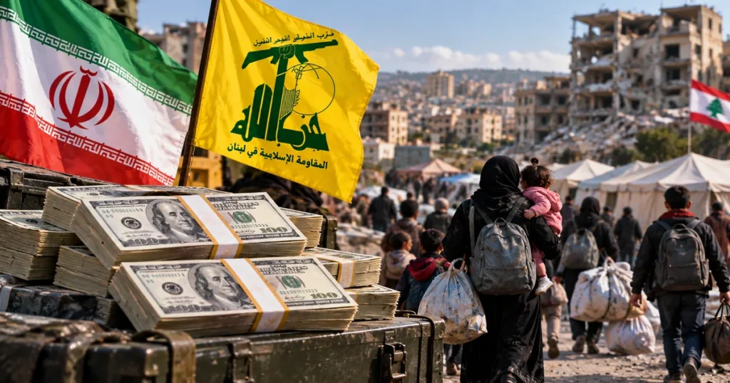 تقرير عن تمويل إيراني مزعوم لحزب الله لمساعدة النازحين اللبنانيين… iran_hezbollah_displaced_featured-1